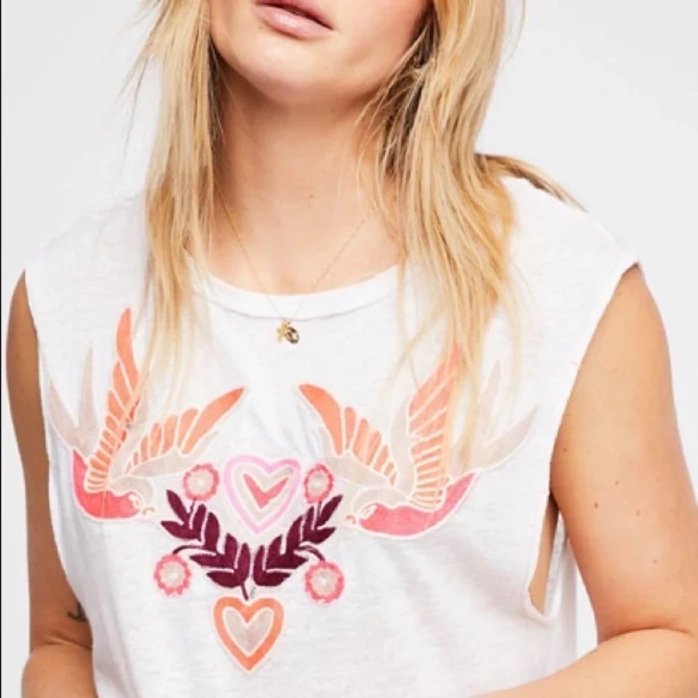 FREE PEOPLE CRISS CROSS BACK TIE DOVES TOP